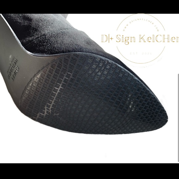 Stuart Weitzman Black Tiemodel Suede Pointed Toe heeled over the knee boots - Picture 9 of 14